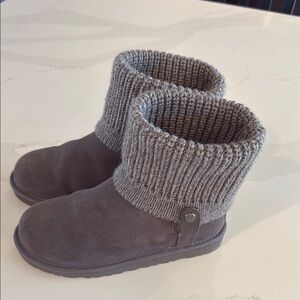 UGG Gray Knit Cuff Boots